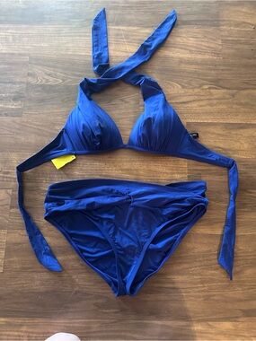 Kenneth Cole Royal Blue Halter Bikini Set